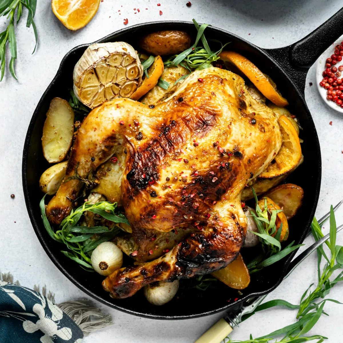 Recette de poulet rôti au citron