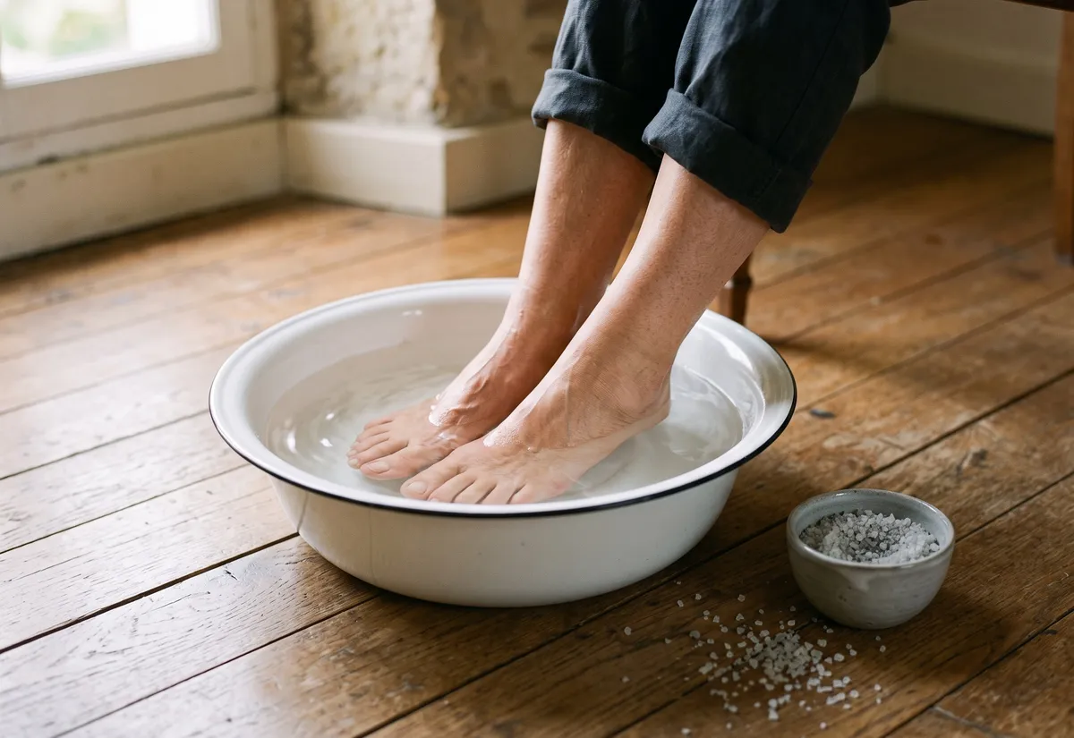 Recette de bain de pieds relaxant au sel de Guérande