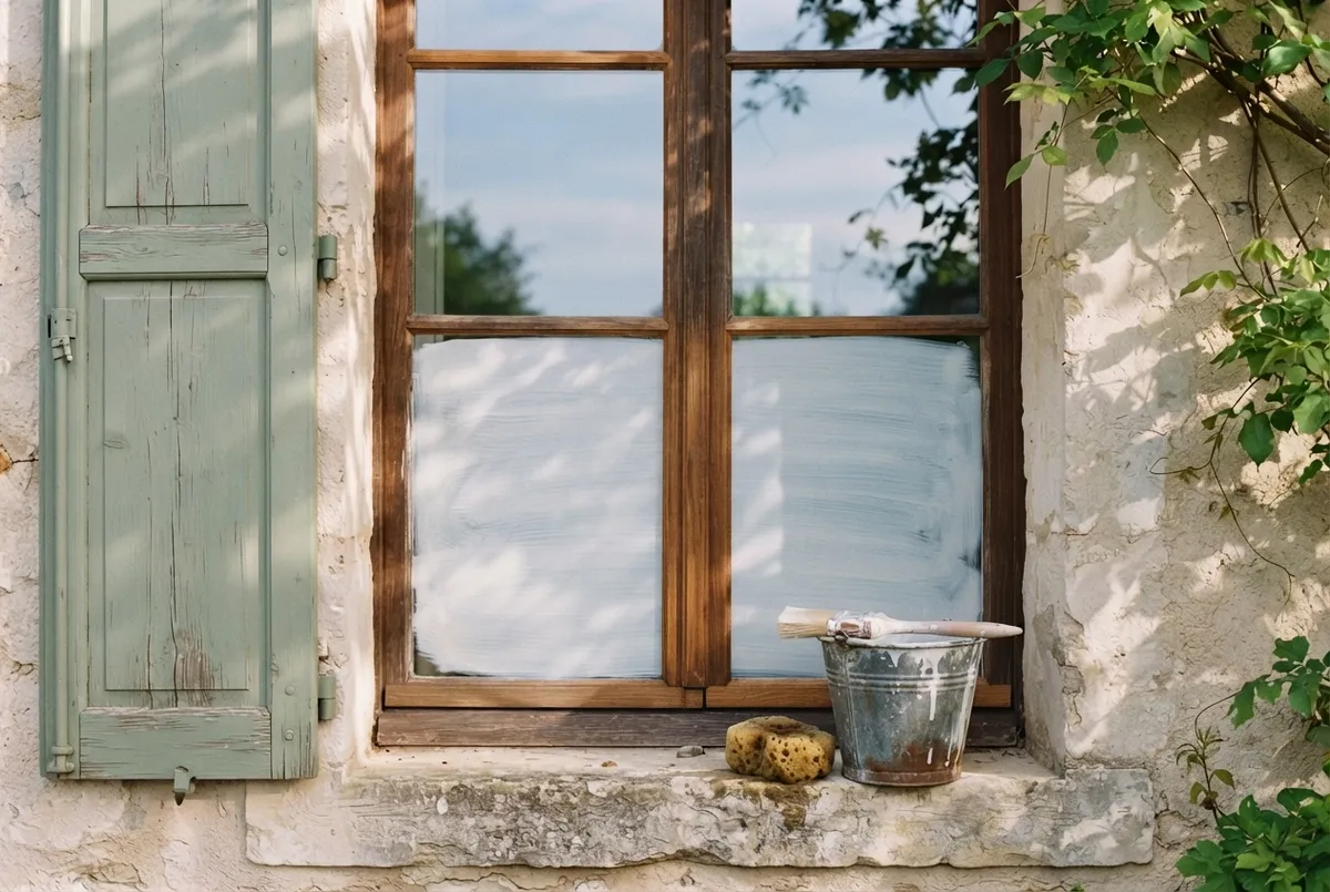 Blanc de Meudon sur les vitres contre la chaleur