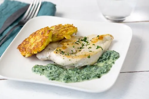 Recette : Blancs de volaille au coulis d'épinards
