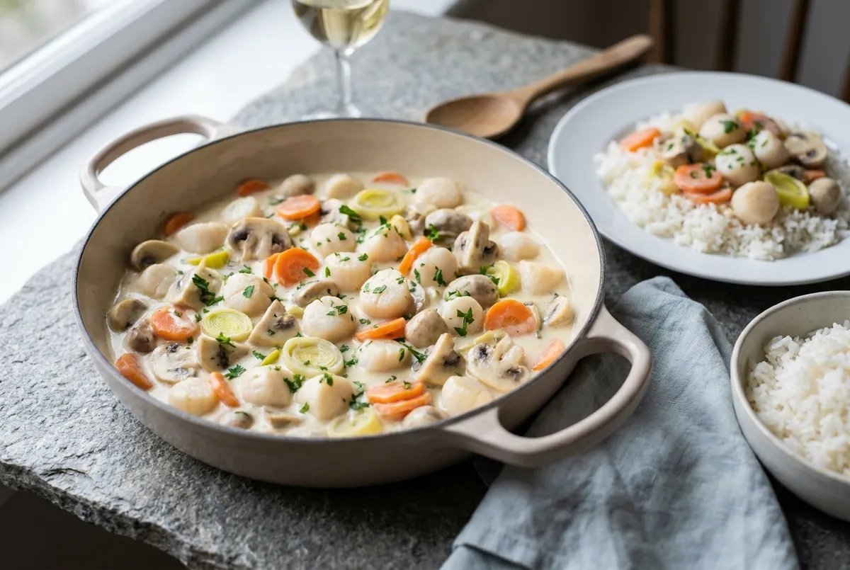 Blanquette de pétoncles : la recette crémeuse et facile