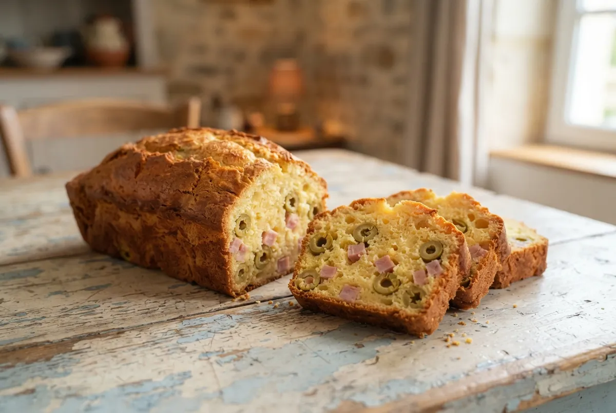 Recette de cake salé aux olives et jambon pour l'apéritif