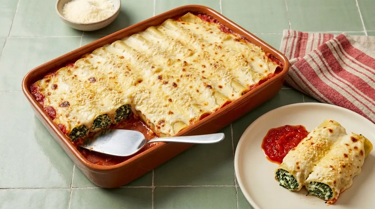 Cannellonis épinards ricotta, la recette gratinée au four