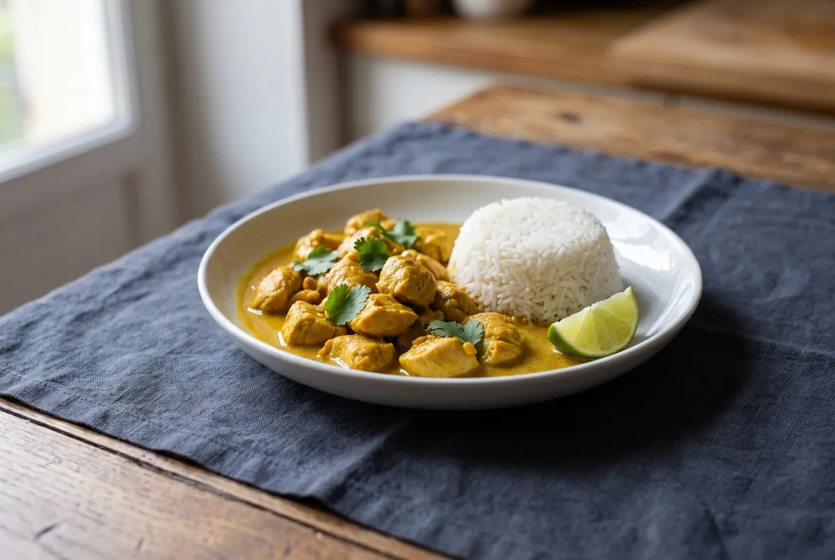 Curry de poulet au lait de coco, la recette facile