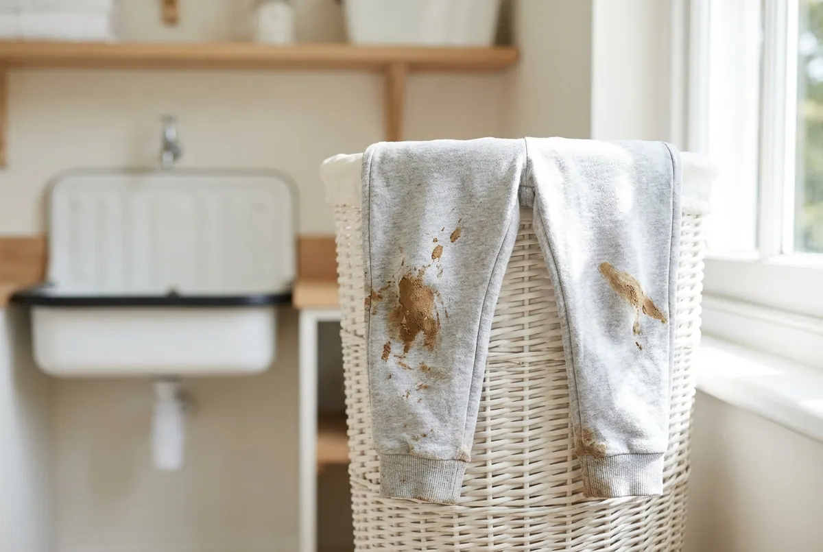 Tache de boue sur un vêtement, même déjà lavé