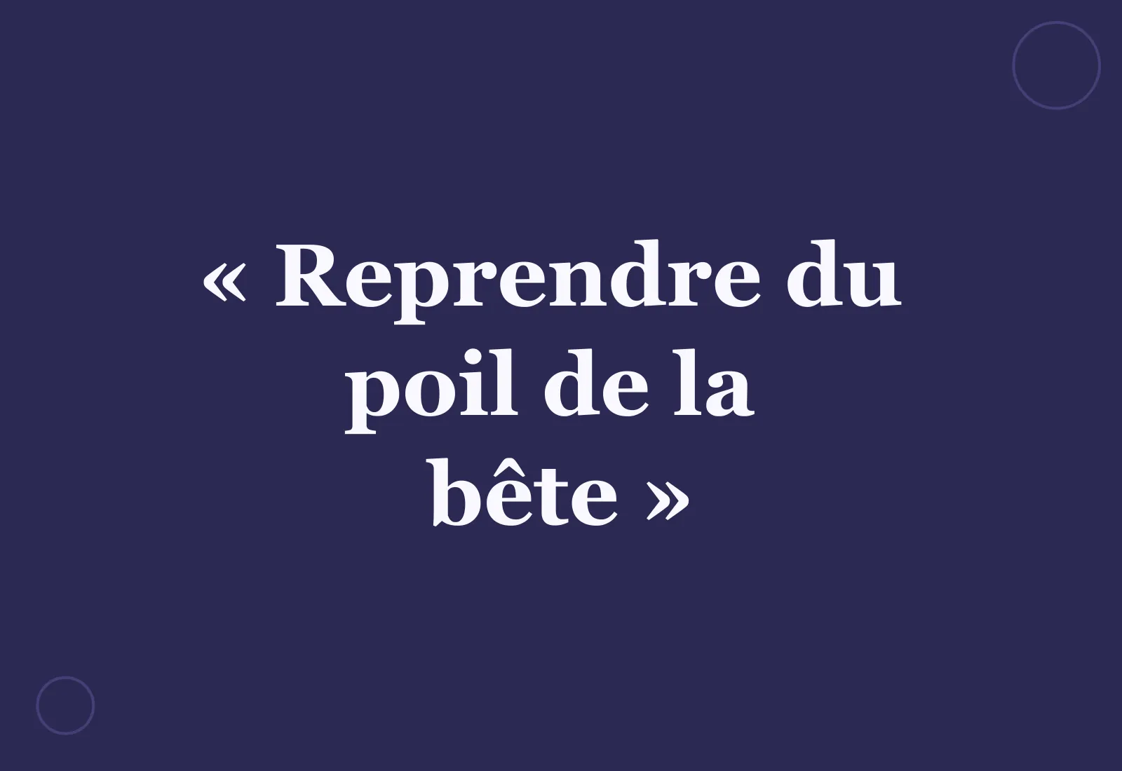 Reprendre du poil de la bête : d'où vient l'expression ?