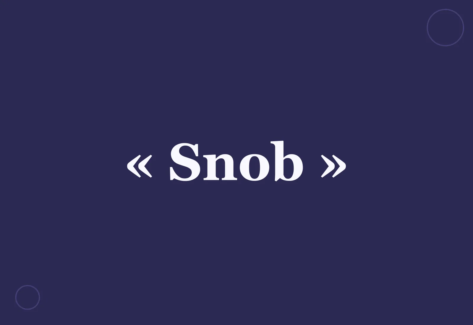Pourquoi dit-on « snob » ?