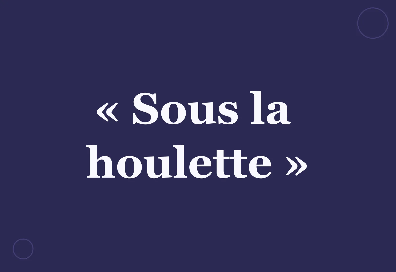 Pourquoi dit-on « sous la houlette » de quelqu’un ?