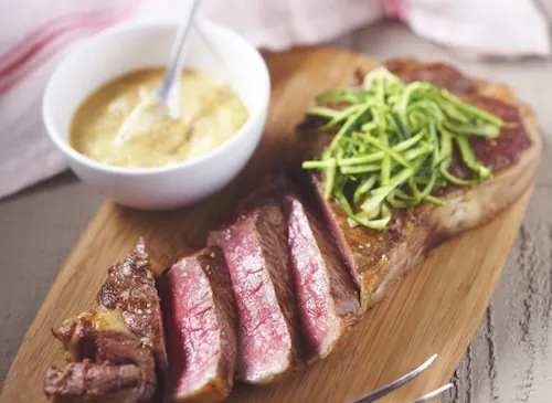 Recette : Faux-filet de bœuf grillé aux courgettes