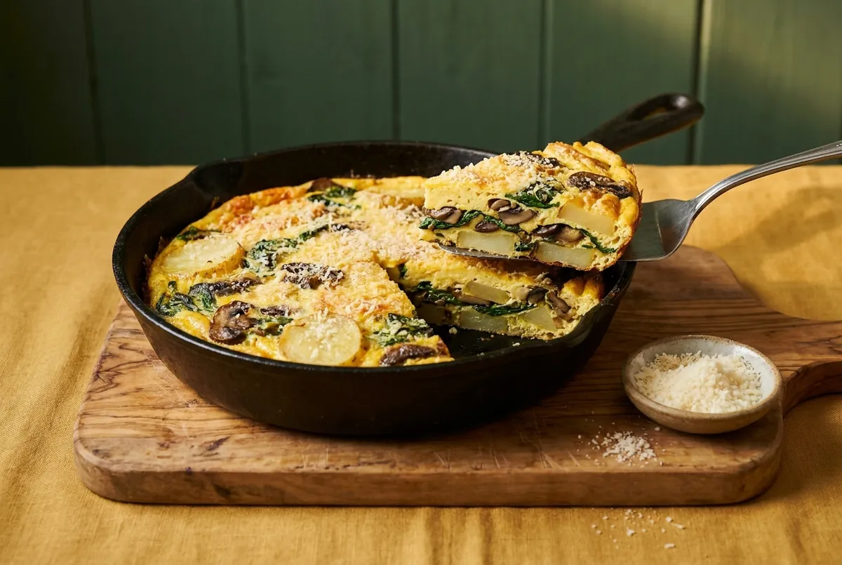 Frittata aux pommes de terre et champignons, la recette