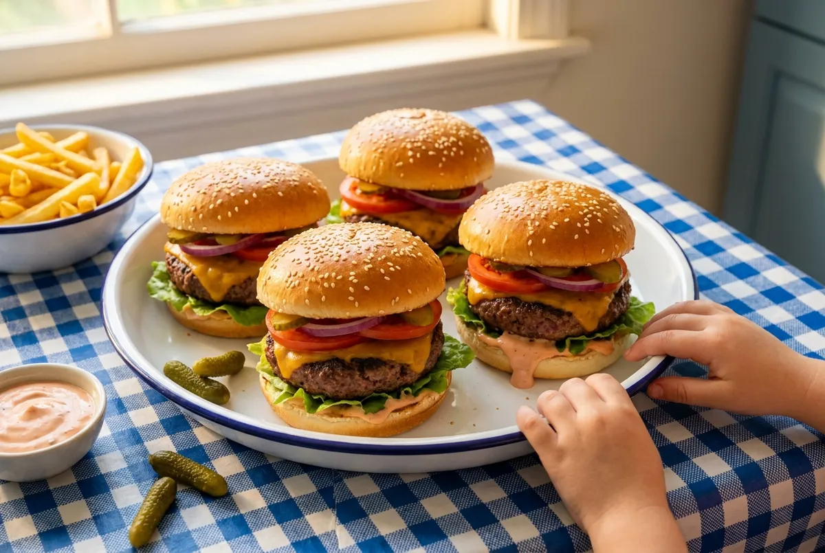 Hamburger maison, la recette avec sa sauce et son pain