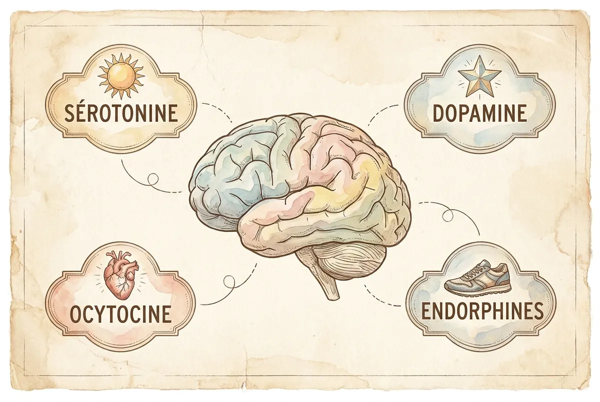 Les 4 hormones du bonheur et les gestes qui les favorisent