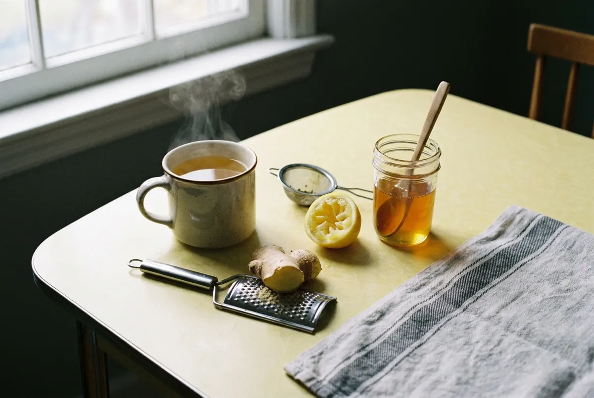 Rhume : remède au citron, miel et gingembre