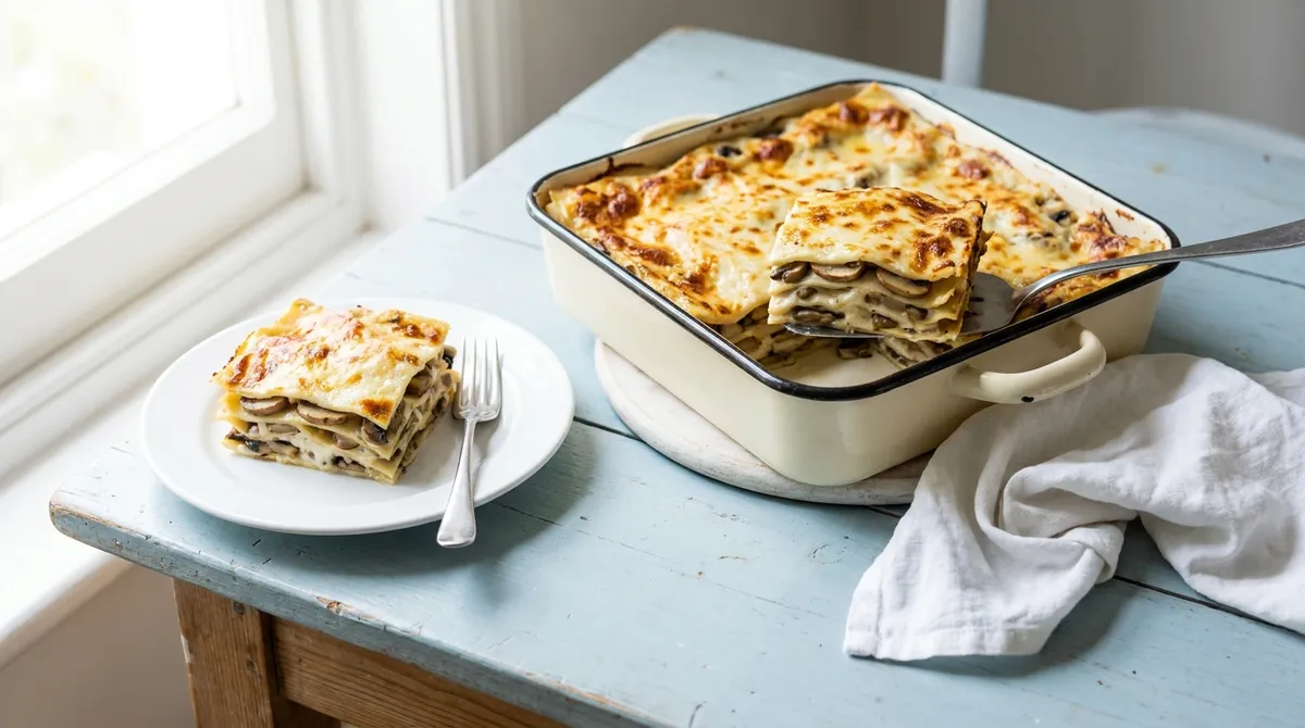 Lasagnes aux champignons, la recette végétarienne crémeuse