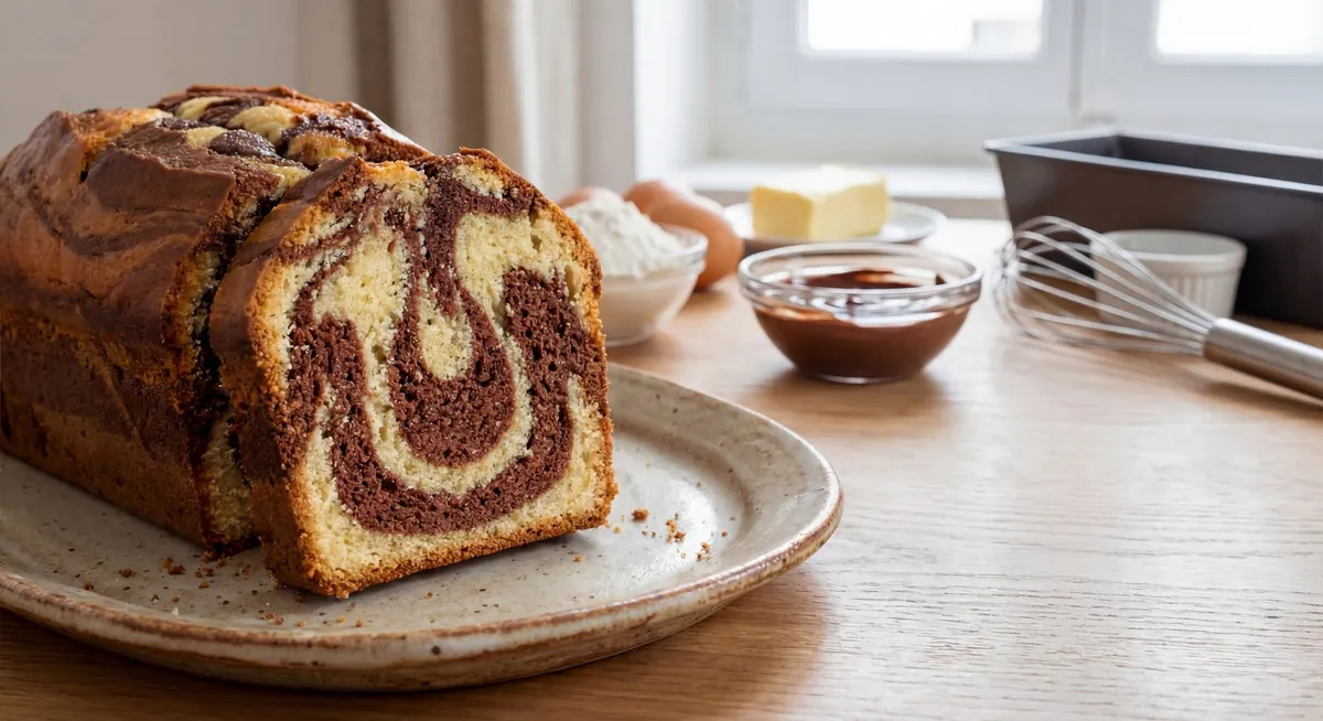 Cake marbré au chocolat au lait