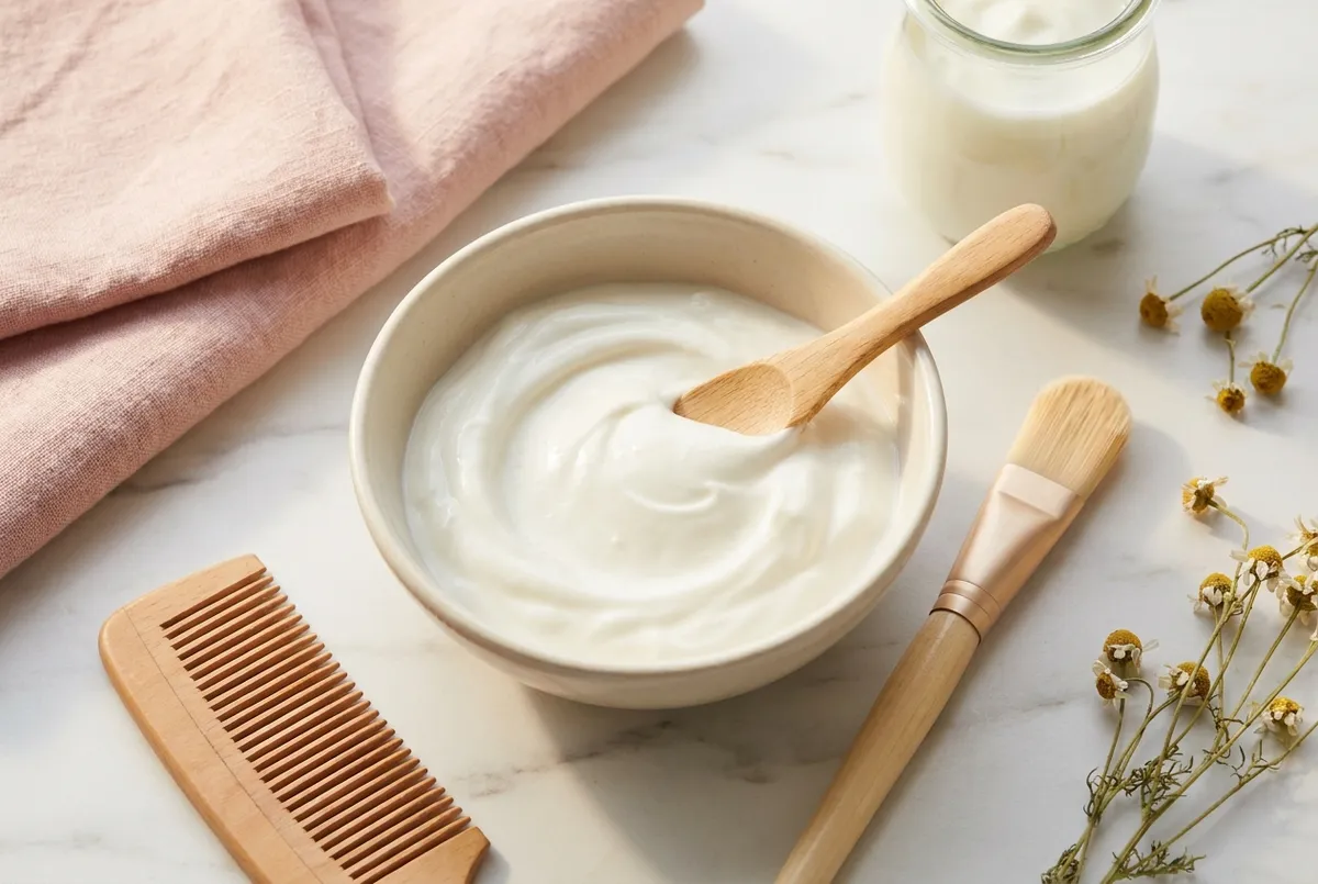 Masque au yaourt pour les cheveux contre les pellicules