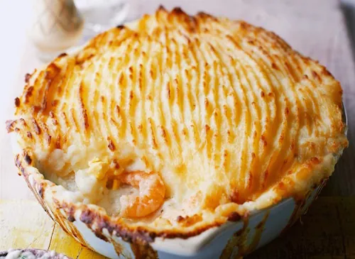 Parmentier de poisson aux crevettes