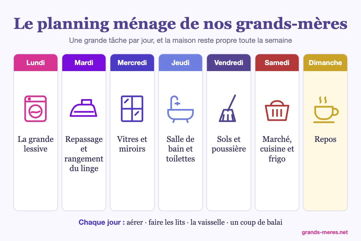 Planning ménage de la semaine gratuit à imprimer