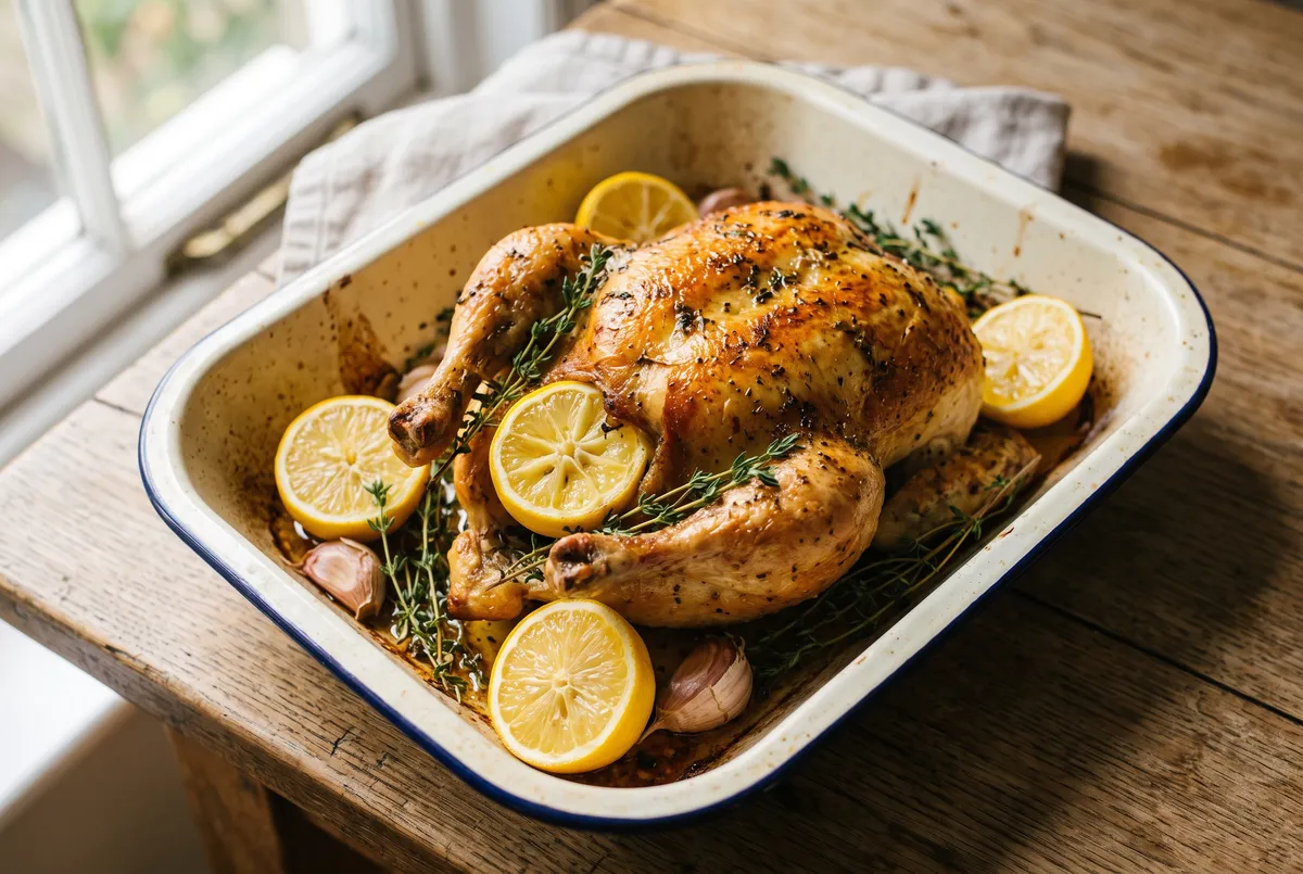 Recette de poulet rôti au citron