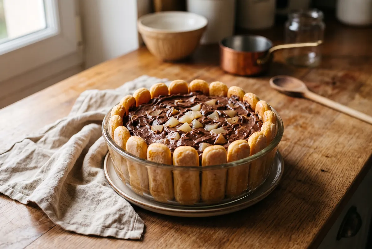 Charlotte poires-chocolat : la recette de grand-mère