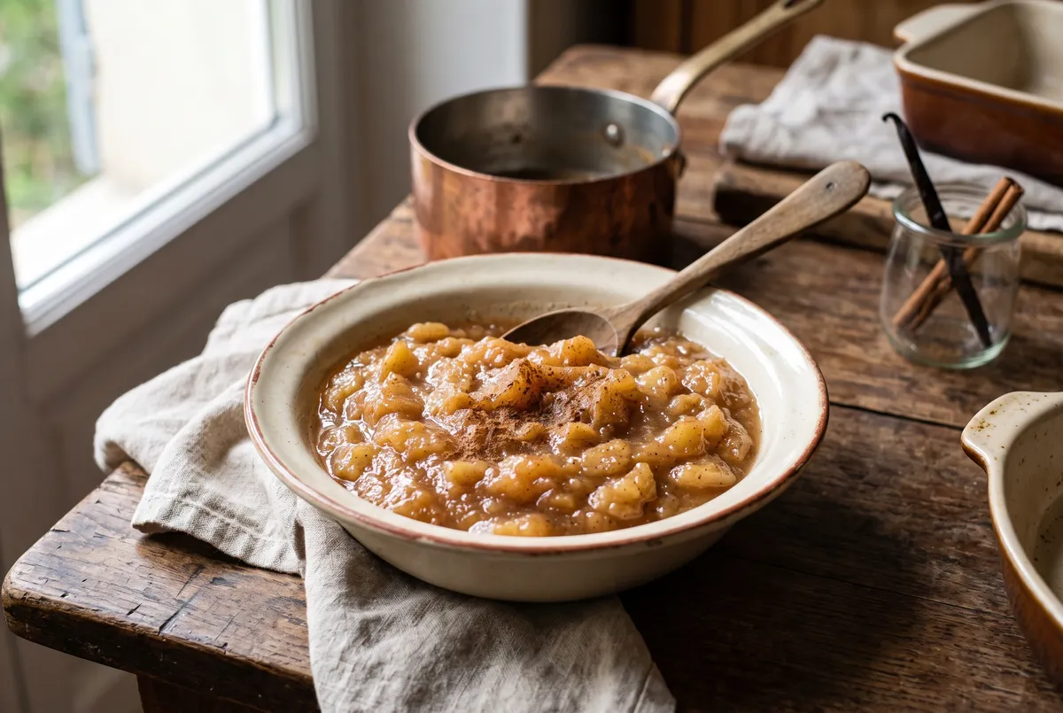 Compote de pommes maison à la vanille et à la cannelle