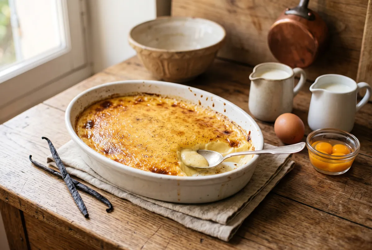 Recette de la crème à la vanille au four