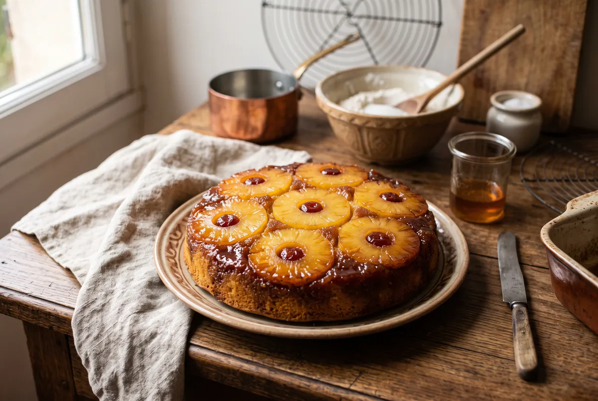 Gâteau renversé à l'ananas de grand-mère