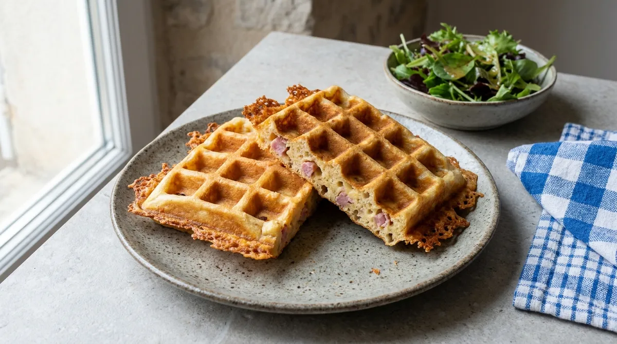 Gaufres salées façon croque-monsieur, la recette facile