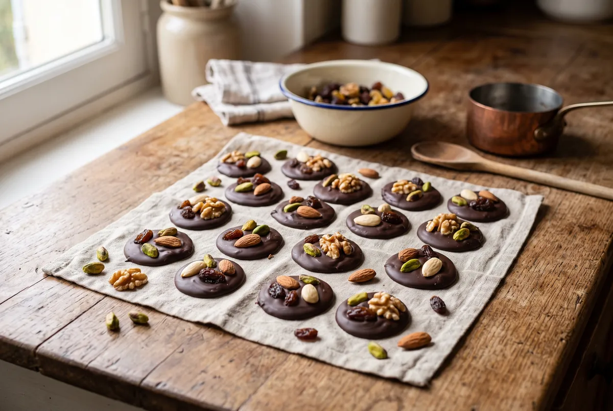 Mendiants au chocolat : la recette et le tempérage