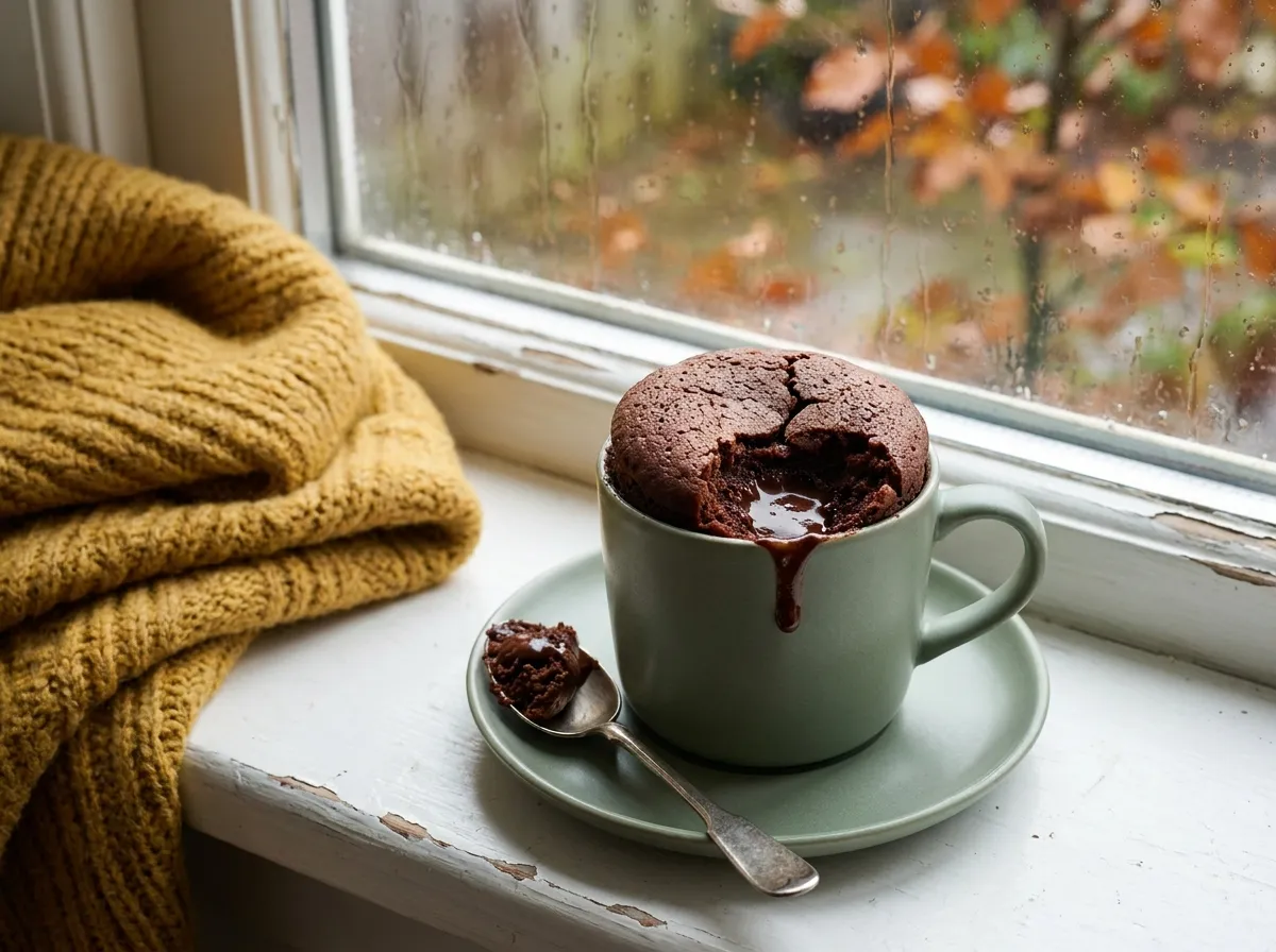 Mug cake au chocolat au micro-ondes, prêt en 5 minutes