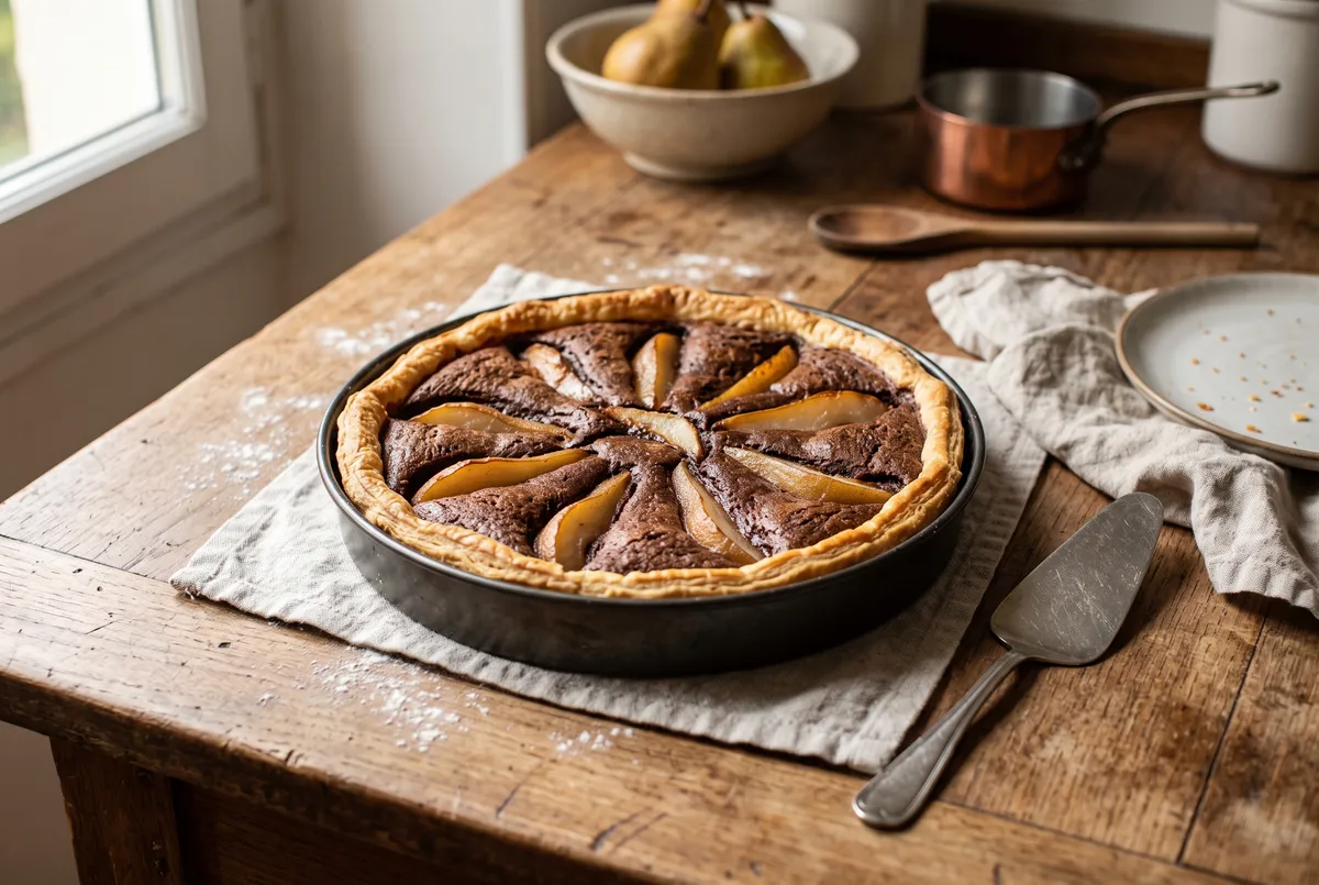 Tarte poires-chocolat : la recette de nos grands-mères