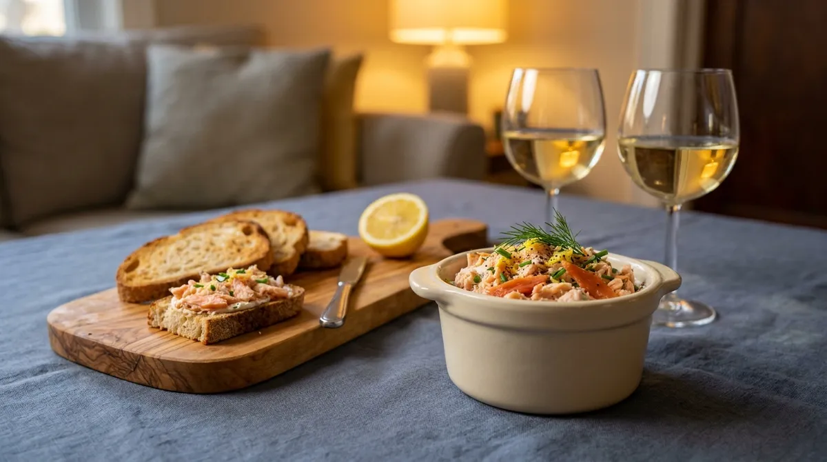 Rillettes de saumon maison, au saumon frais et fumé