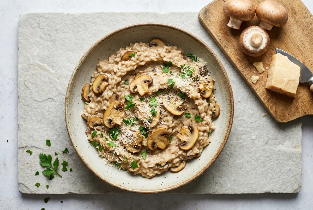 Risotto aux champignons, la recette facile et crémeuse