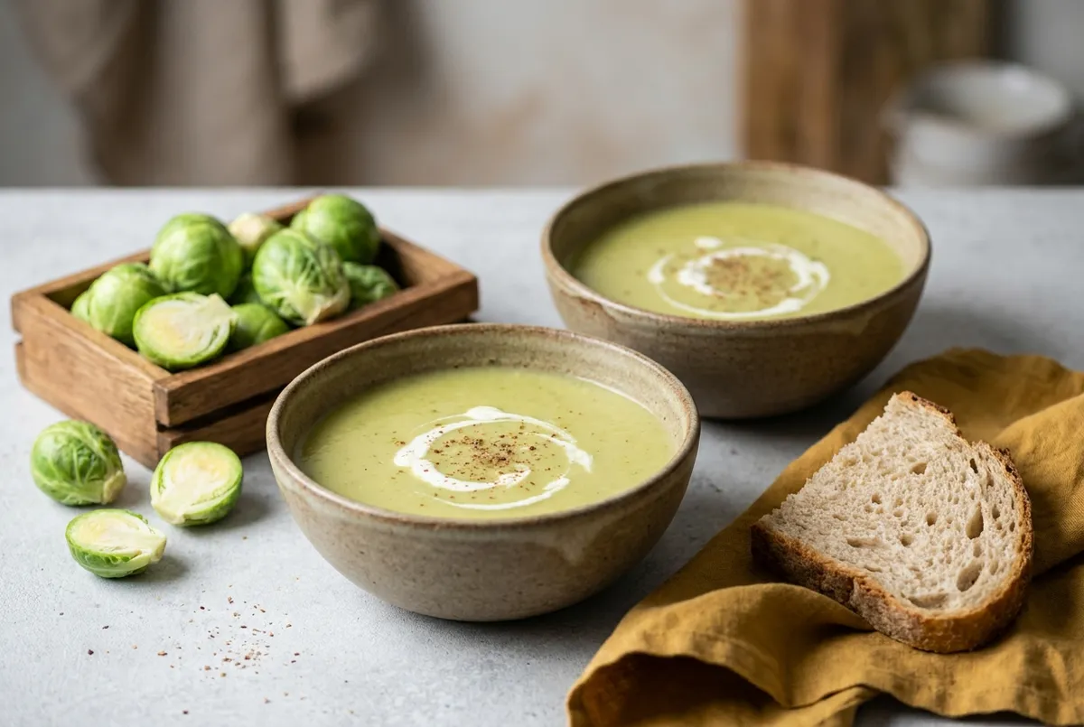 Soupe aux choux de Bruxelles, douce et sans amertume