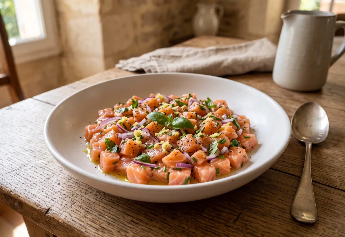 Recette de tartare de saumon frais